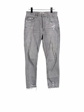 Agolde Gray Distressed Ankle Crop Jeans